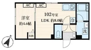 aLATO菊川(アラート菊川)【1階】の間取り