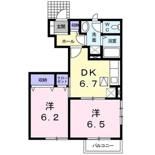 カーサ・ジラソーレIII【1階】の間取り