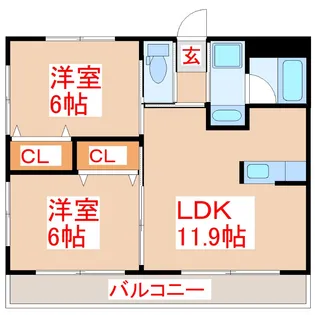 クレイン【1階】の間取り