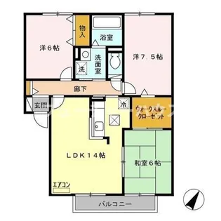 サニーハイツ ナカミチ【1階】の間取り