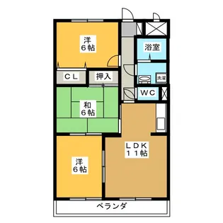 クレスト21 N棟【3階】の間取り