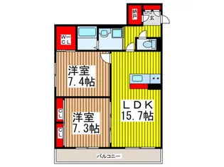 リバ-スト-ン【3階】の間取り