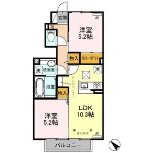 メゾン・ド・プリマ【1階】の間取り