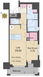ルジェンテ文京根津【12階】の間取り