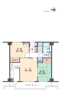 メルベーユ武蔵新城【4階】の間取り
