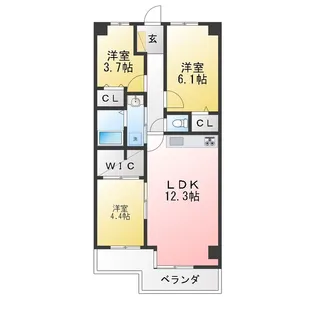 ハイラーク新赤羽【7階】の間取り