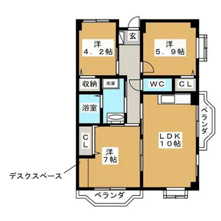 カディス5【3階】の間取り