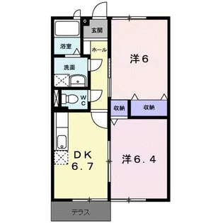 ファミール三次A棟【1階】の間取り