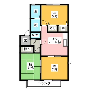 コウジーコートB棟【1階】の間取り