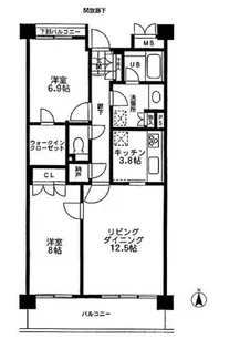 シャトレ美しが丘【4階】の間取り