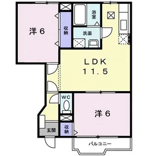 コリーヌ HIRAOKA B【1階】の間取り