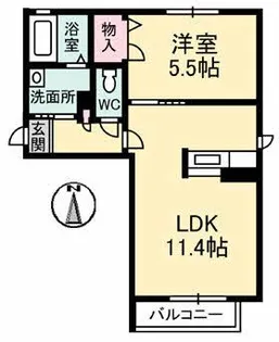 サンクラスト C棟【1階】の間取り