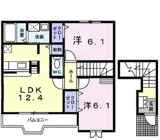 ヴァルト サイテ【2階】の間取り