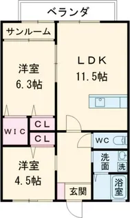 レトア歴木B【2階】の間取り
