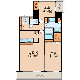 グラン アベニュー白川公園【12階】の間取り