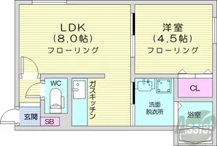 ヴェルデュール中央【2階】の間取り