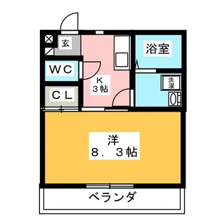 シャトー南【1階】の間取り