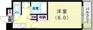 バッハレジデンス神戸ウエストA【6階】の間取り