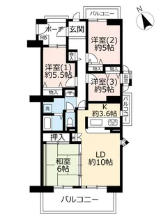 URルミナス箕面の森五番街【2階】の間取り
