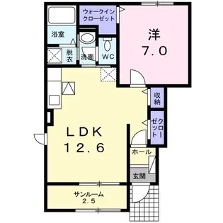 ユイットペルル【1階】の間取り