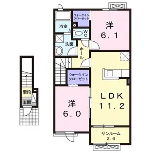 リバーサイド プレース【2階】の間取り