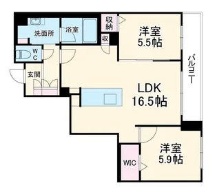 モンジュ広沢【2階】の間取り