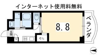 Pine Village 一乗寺【3階】の間取り