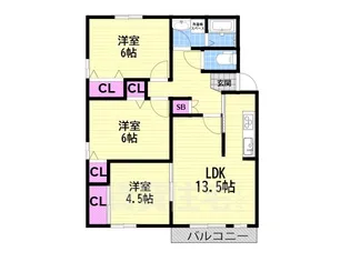 ビクトリアコートB棟【2階】の間取り