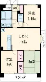 パークヒルズ天水【4階】の間取り