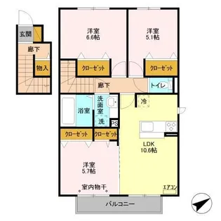 フォリウムー M 201号室【2階】の間取り