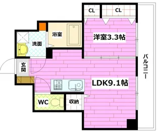 レユシール海田【1階】の間取り