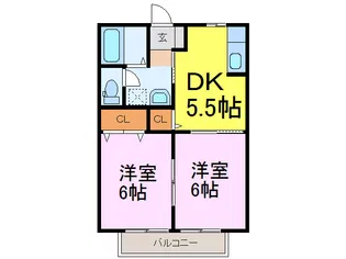 メゾンアムールD【1階】の間取り