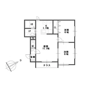 ルミエール麻生B【1階】の間取り