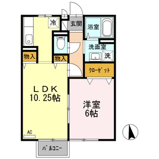 山梨県甲府市桜井町【アパート】の間取り