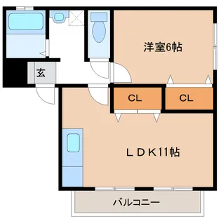 ピーセス【1階】の間取り