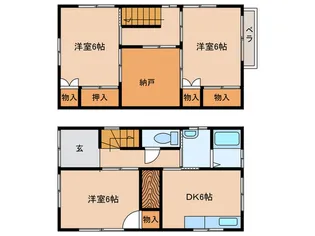 岐阜県多治見市神楽町【一戸建】の間取り