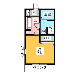 Kフラット【2階】の間取り