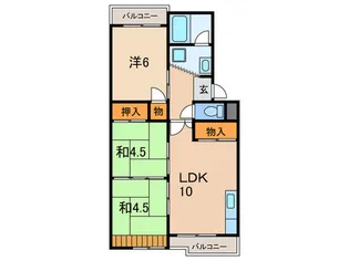 グリ-ンハイツ桃山【4階】の間取り