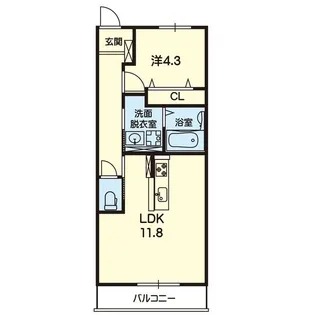 1LDKの間取り画像
