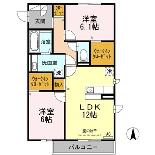 新潟県上越市木田2【アパート】の間取り