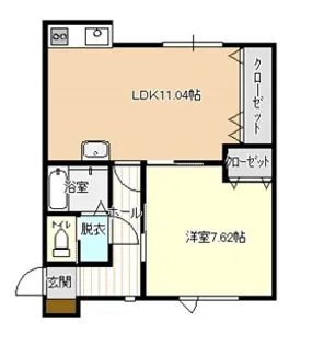 コーポ園B【1階】の間取り