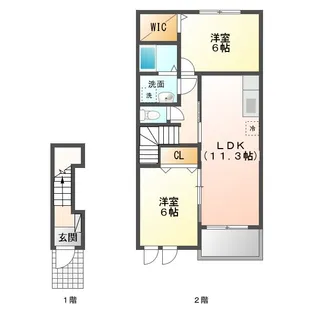 アーバンダンスII-B【2階】の間取り