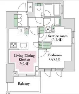 オープンレジデンシア神楽坂ファースト【8階】の間取り