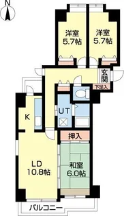 オ・ドミール北19条【5階】の間取り