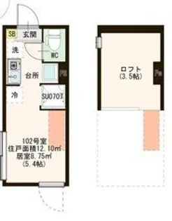 1Rの間取り画像