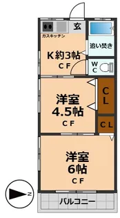 コーポ春秋【2階】の間取り