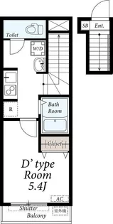 東京都世田谷区桜丘1【アパート】の間取り
