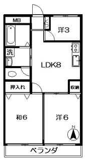 メゾン田中【2階】の間取り