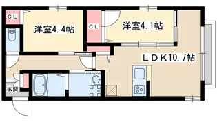 エクセルコート三国【2階】の間取り