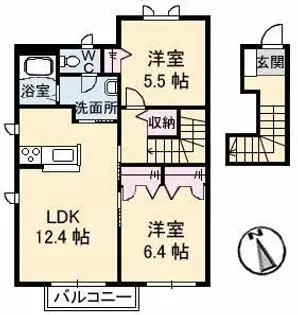 サンホーム老松 A棟【2階】の間取り